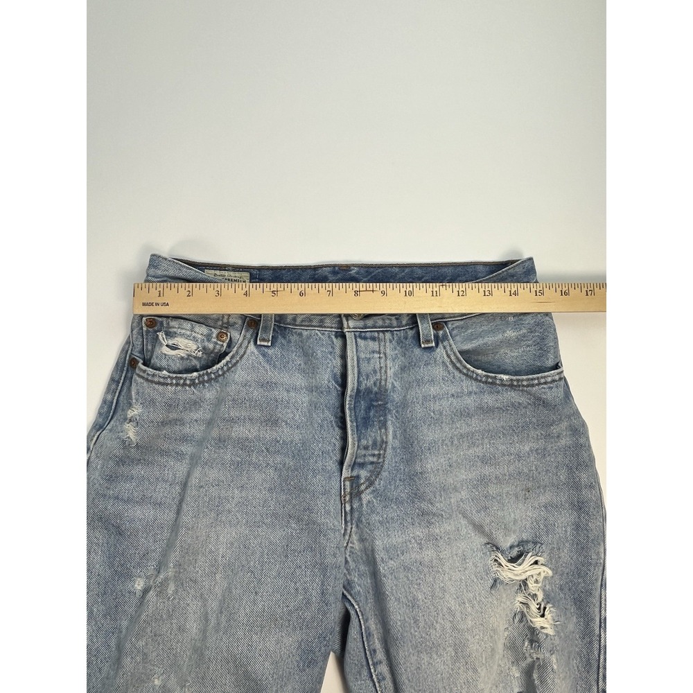 Levi's 501 93 Men Jeans 28x32 Light Blue Denim Big E Distressed Button Fly - Picture 3 of 10